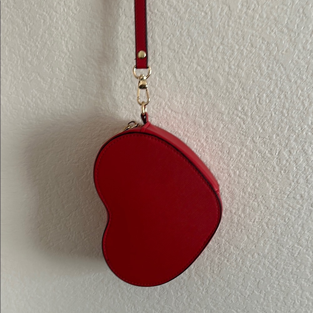 Red Heart Mini Bag with Silver Hardware